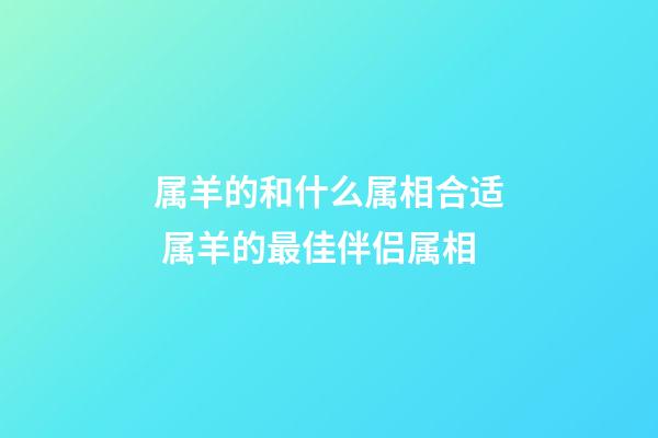 属羊的和什么属相合适 属羊的最佳伴侣属相-第1张-观点-玄机派